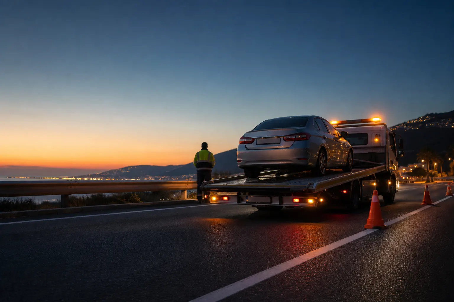 Remorquage d'urgence sur l'A8 près de Nice