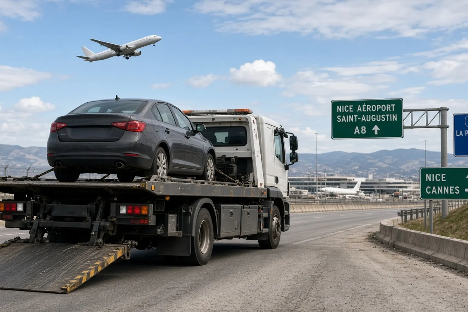 Remorquage Saint-Augustin — accès aéroport A8